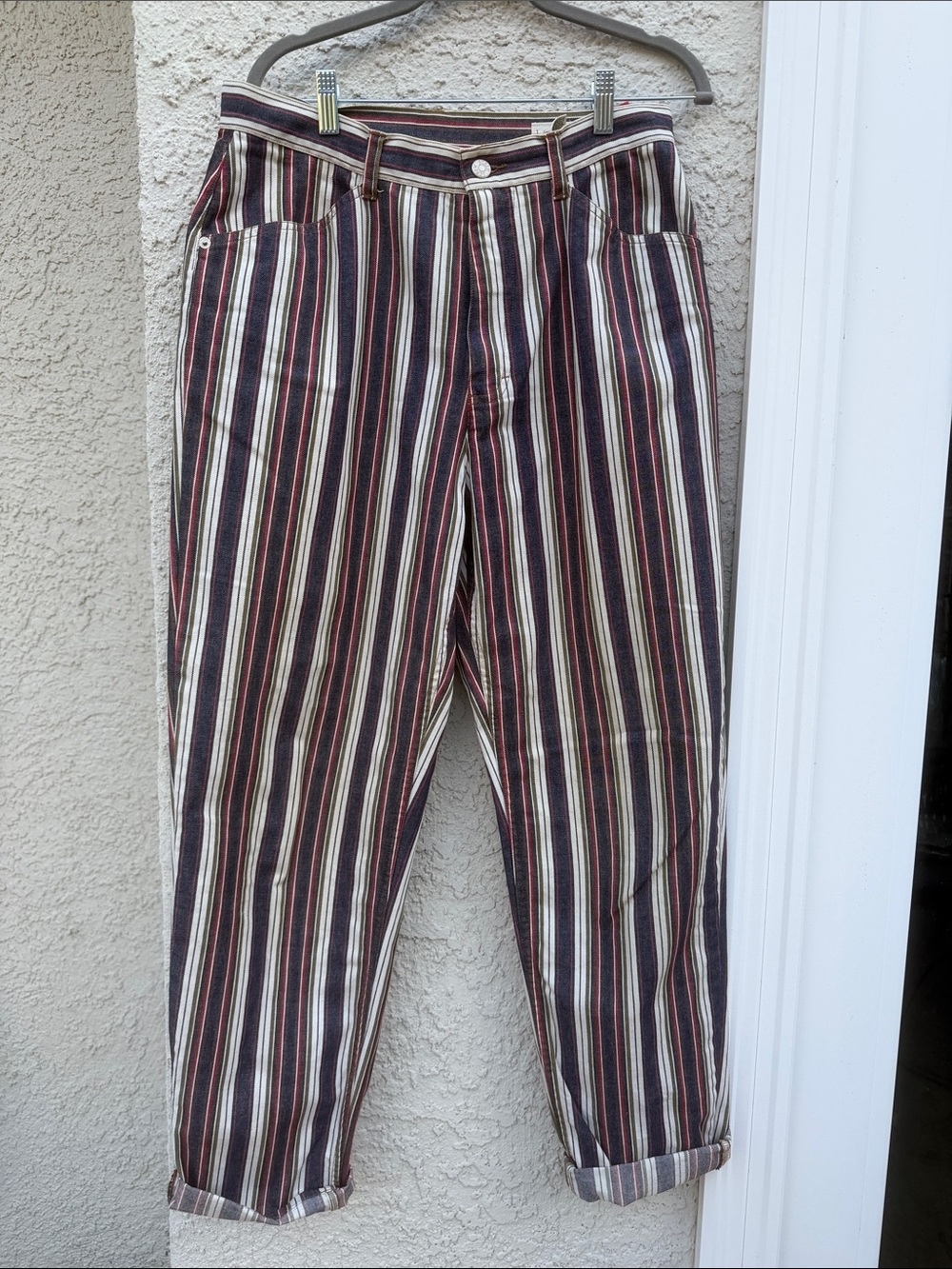J. Crew Vintage Vertical Multi Striped Jeans Women's Size 12